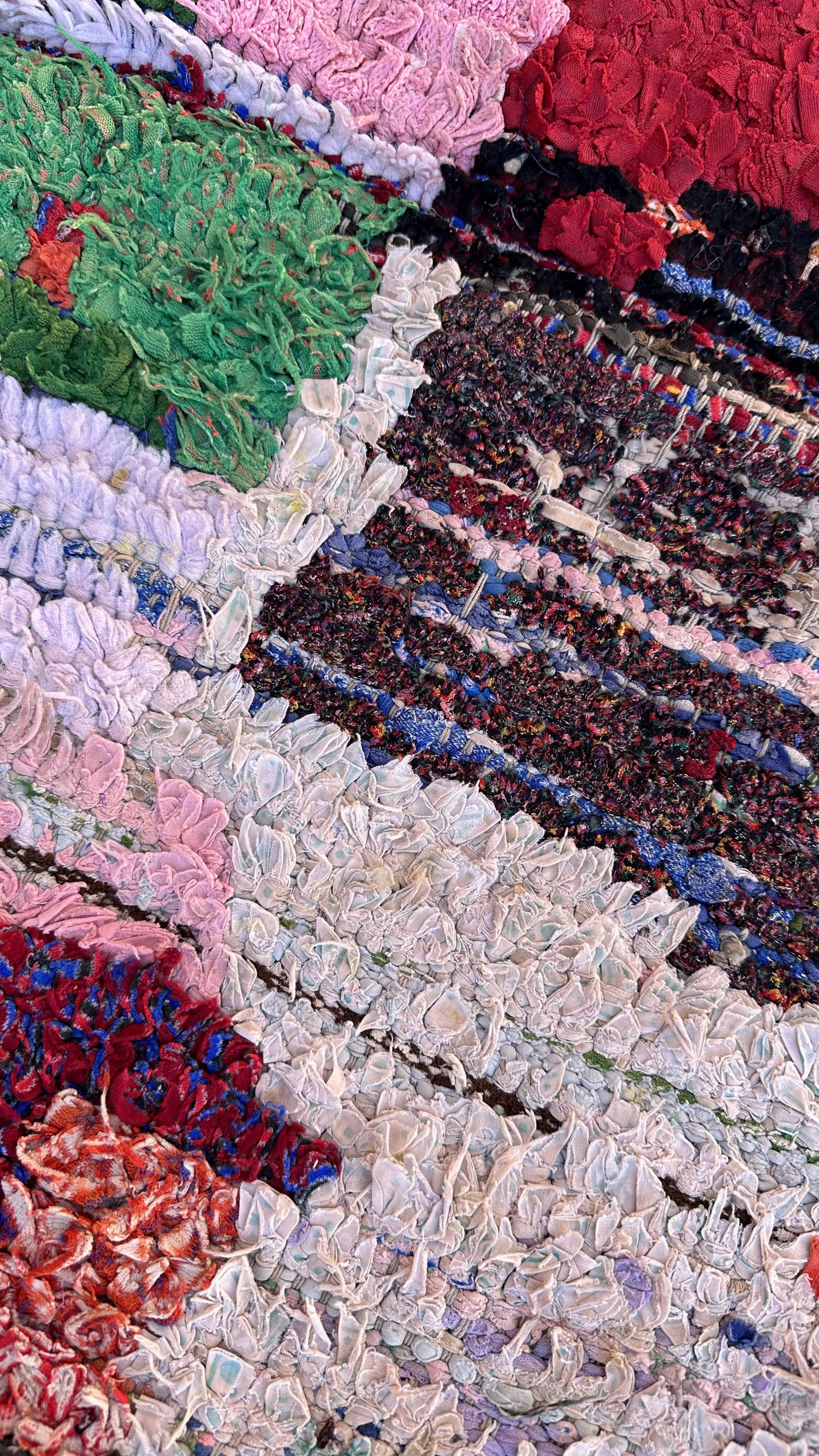 Moroccan carpet Boucherouite colored - 115 x 205 cm