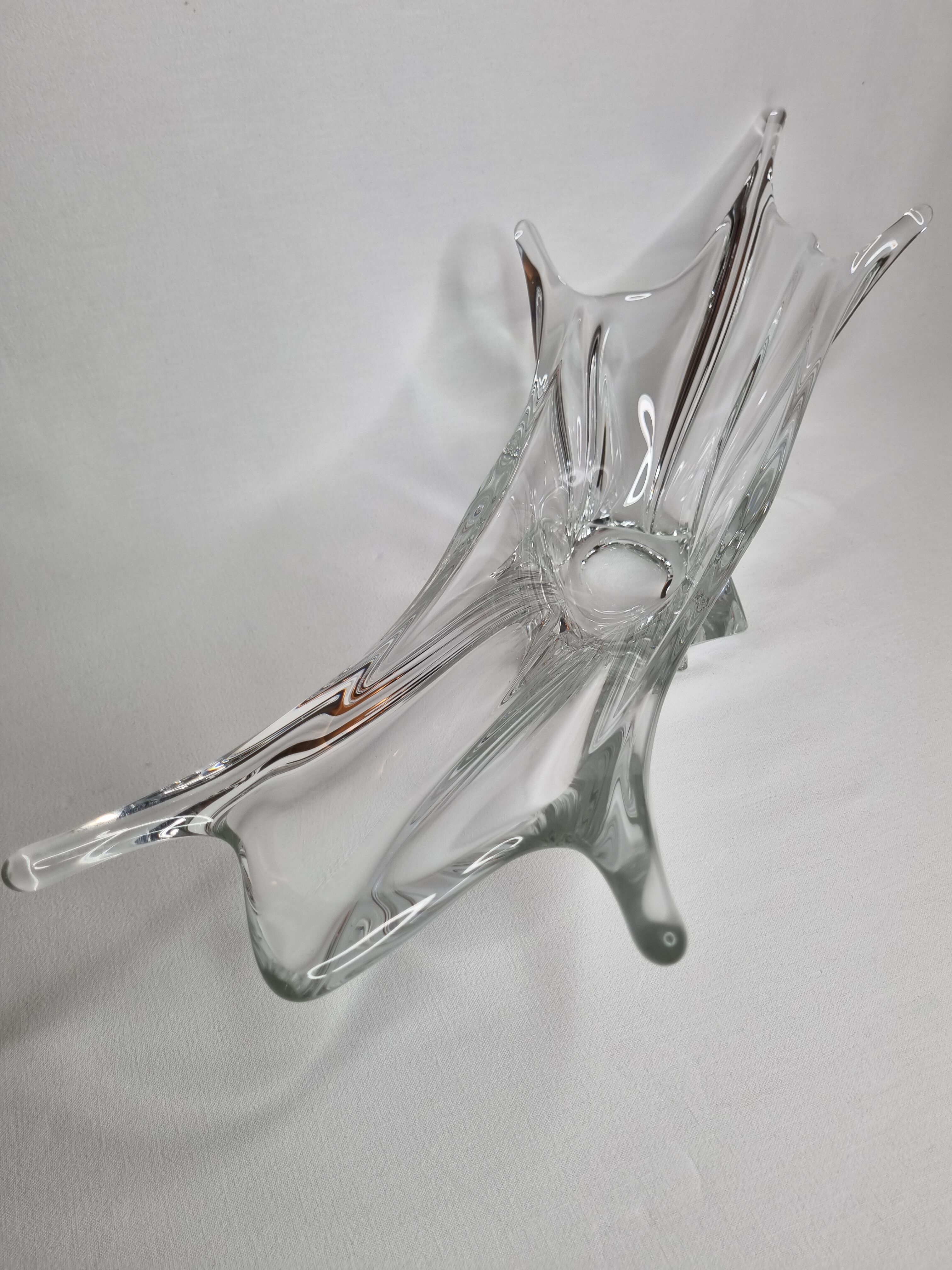 Vintage asymmetrical "Splash" crystal cup, 65 cm