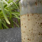 Small straight stoneware vase