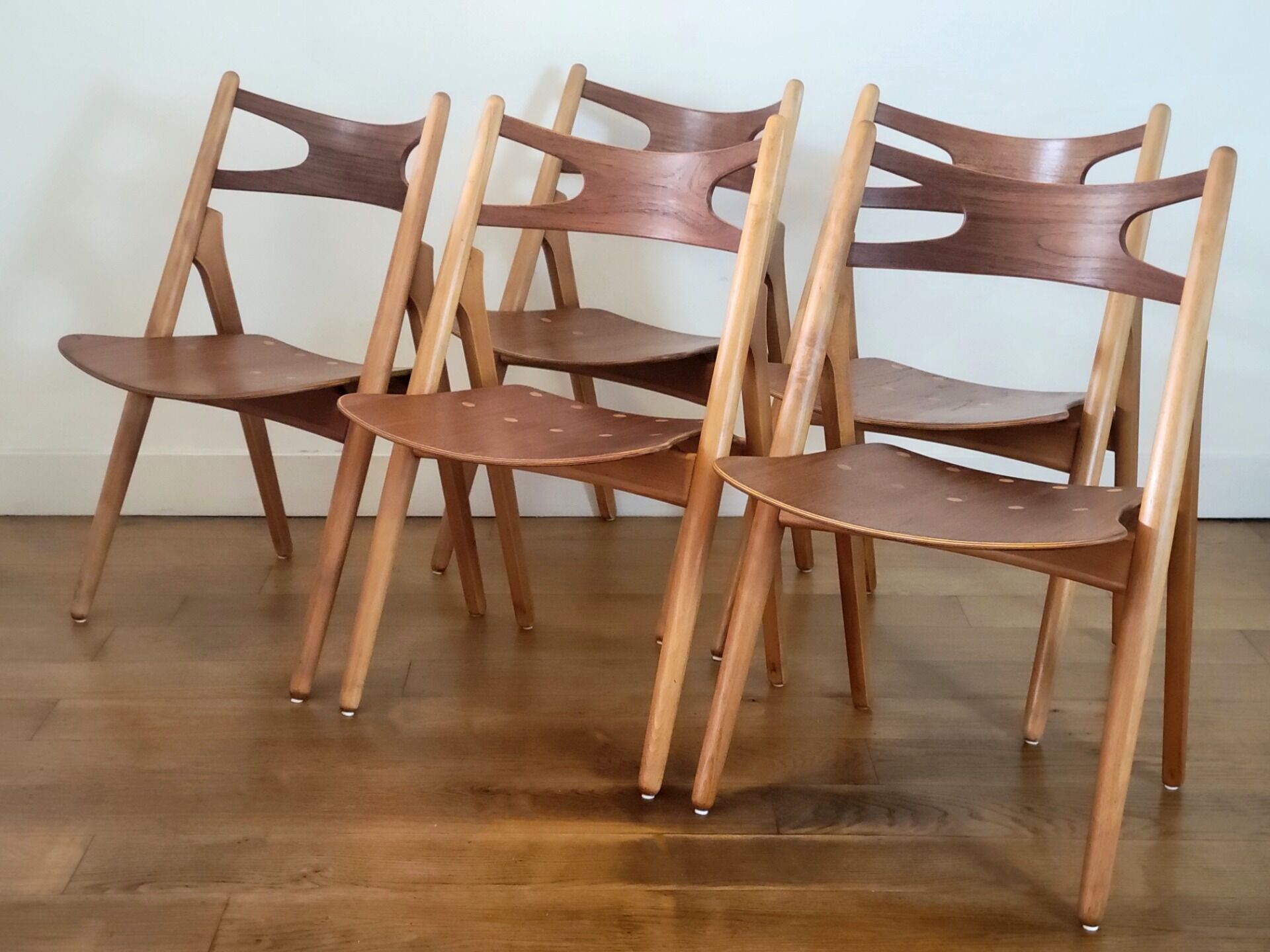 Set of five CH29 Sawbuck chairs by Hans J. Wegner for Carl Hansen & Søn