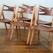Set of five CH29 Sawbuck chairs by Hans J. Wegner for Carl Hansen & Søn