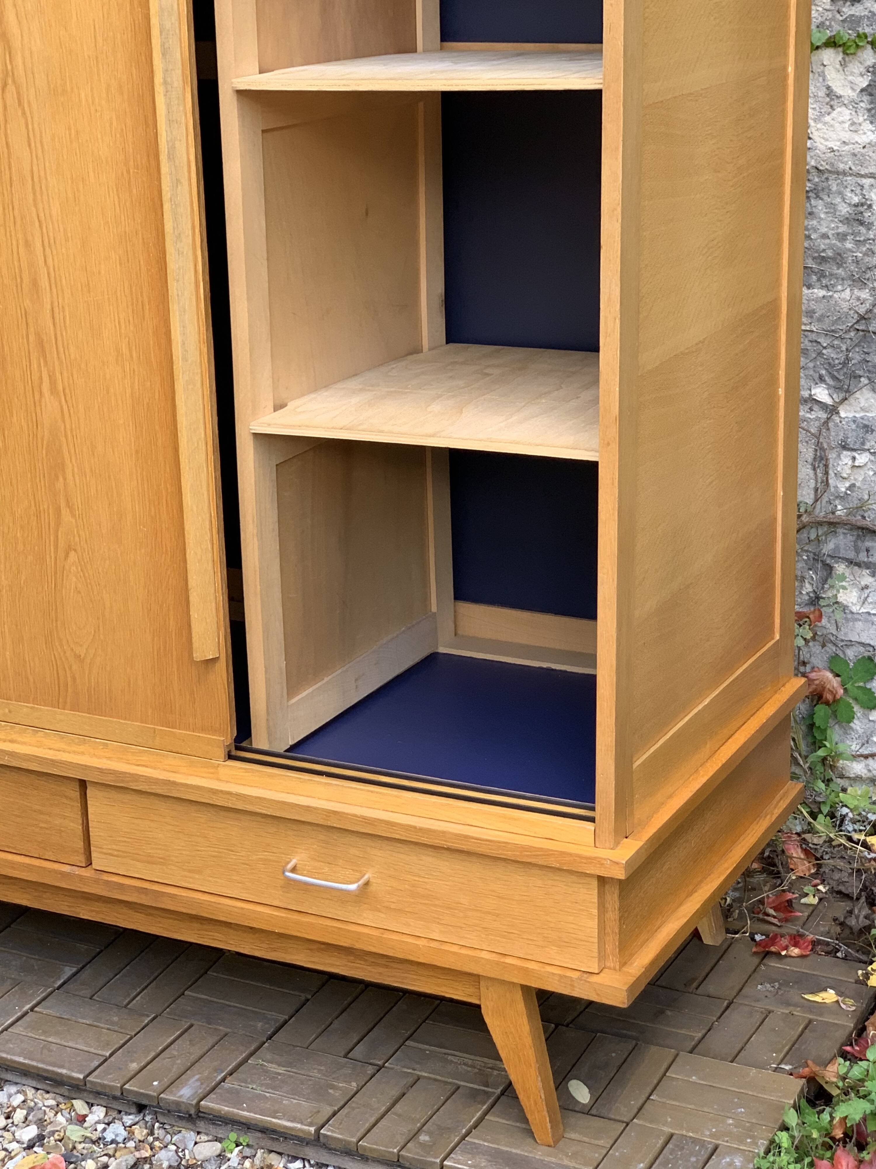 Vintage wardrobe with compass feet 1960