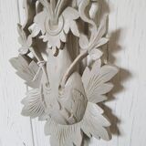 Grey patinated woodwork sculpture