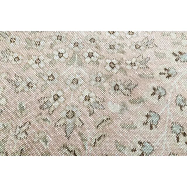 1970s Vintage Persian Handmade Wool Cotton Beige Area Rug 287x367