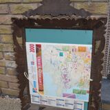 Ancien grand miroir en bois sculpté 62/93