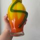 Vase en verre soufflé style Murano à décor de fleur