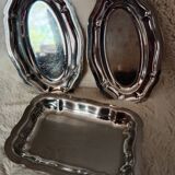 Set of mini stainless steel trays