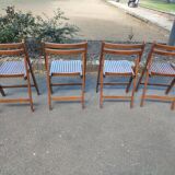 4 folding teak chairs
