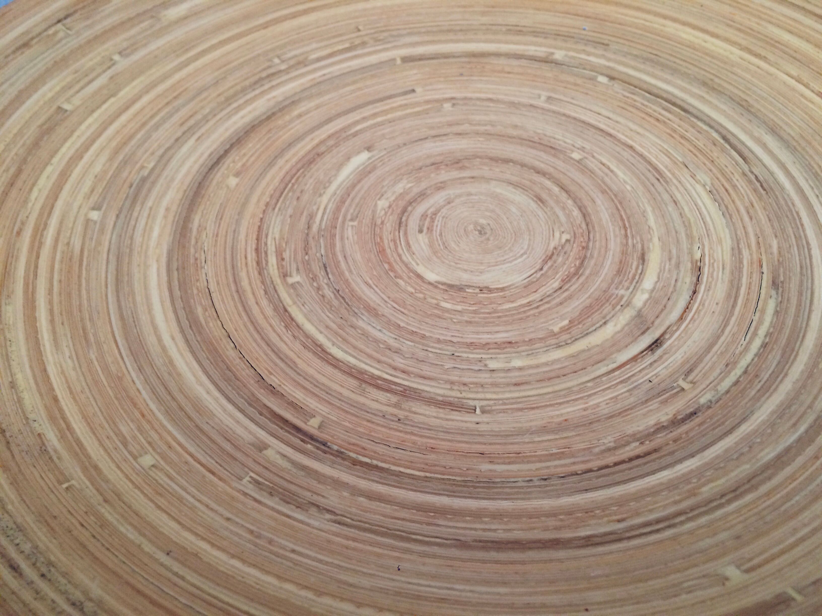 Vintage bamboo round tray