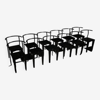 Ensemble de 12 chaises Dr Glob par Philip Starck pour Kartell, 1980