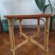 Table d'appoint vintage en rotin et bambou