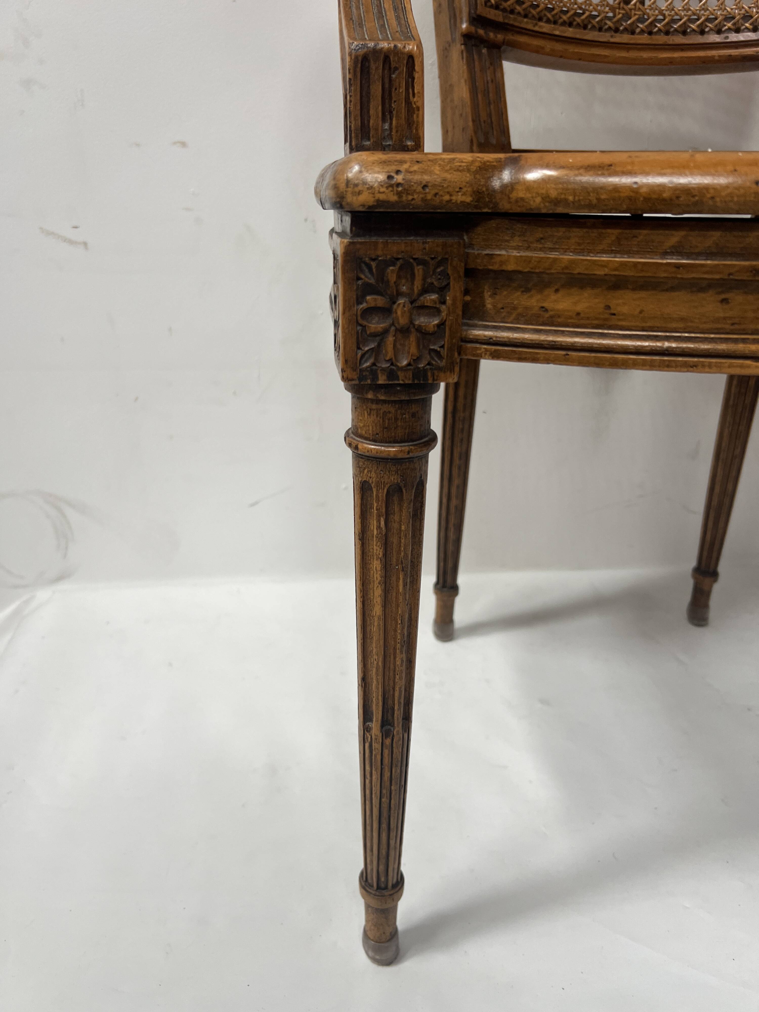 Louis XVI style office chair in stained beech