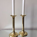 Danish mid century brass candleholders set of 2