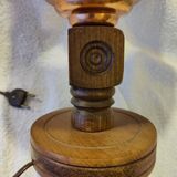 Basque wooden lamp in the Charles Dudouyt style