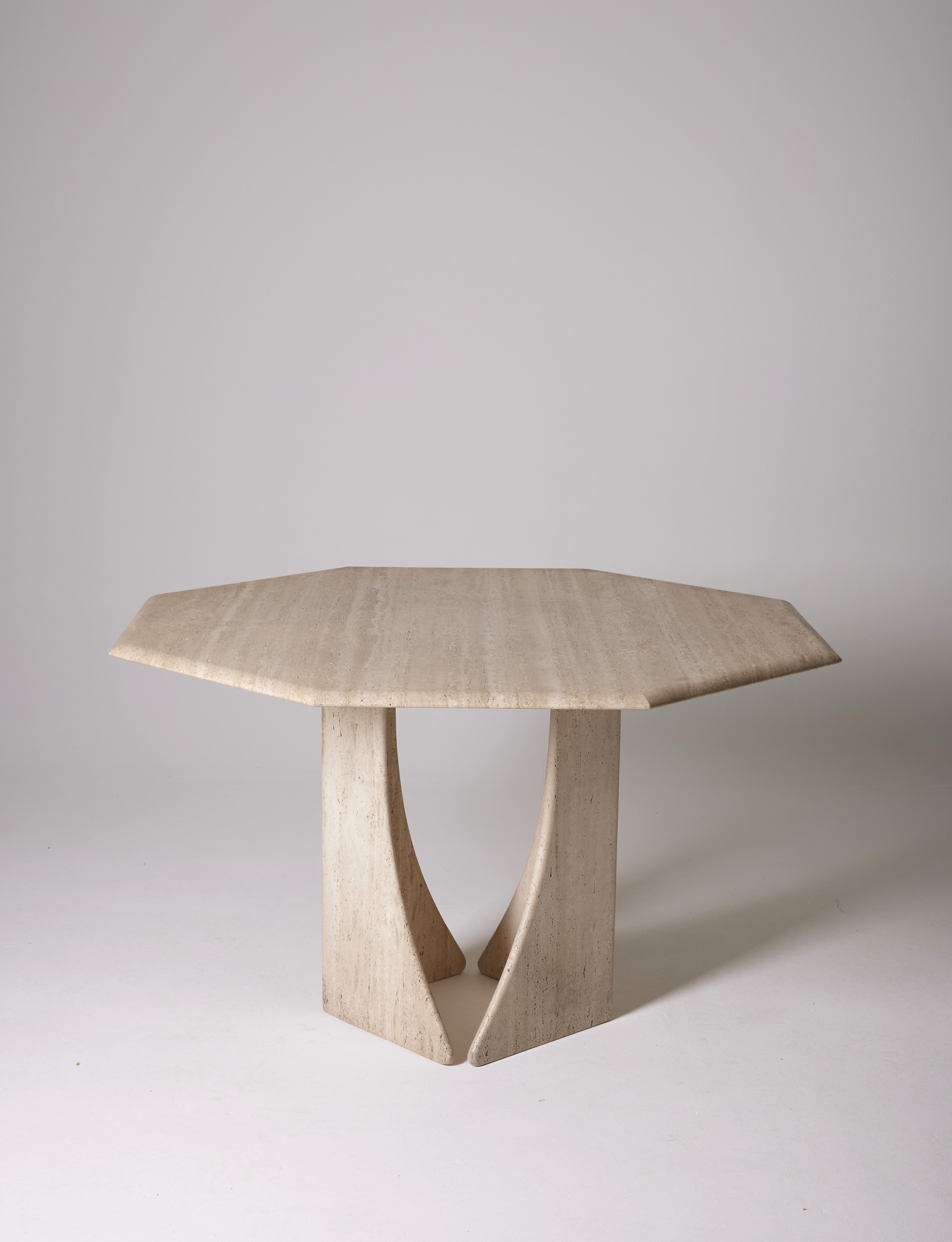 Octagonal dining table Italy 1970s