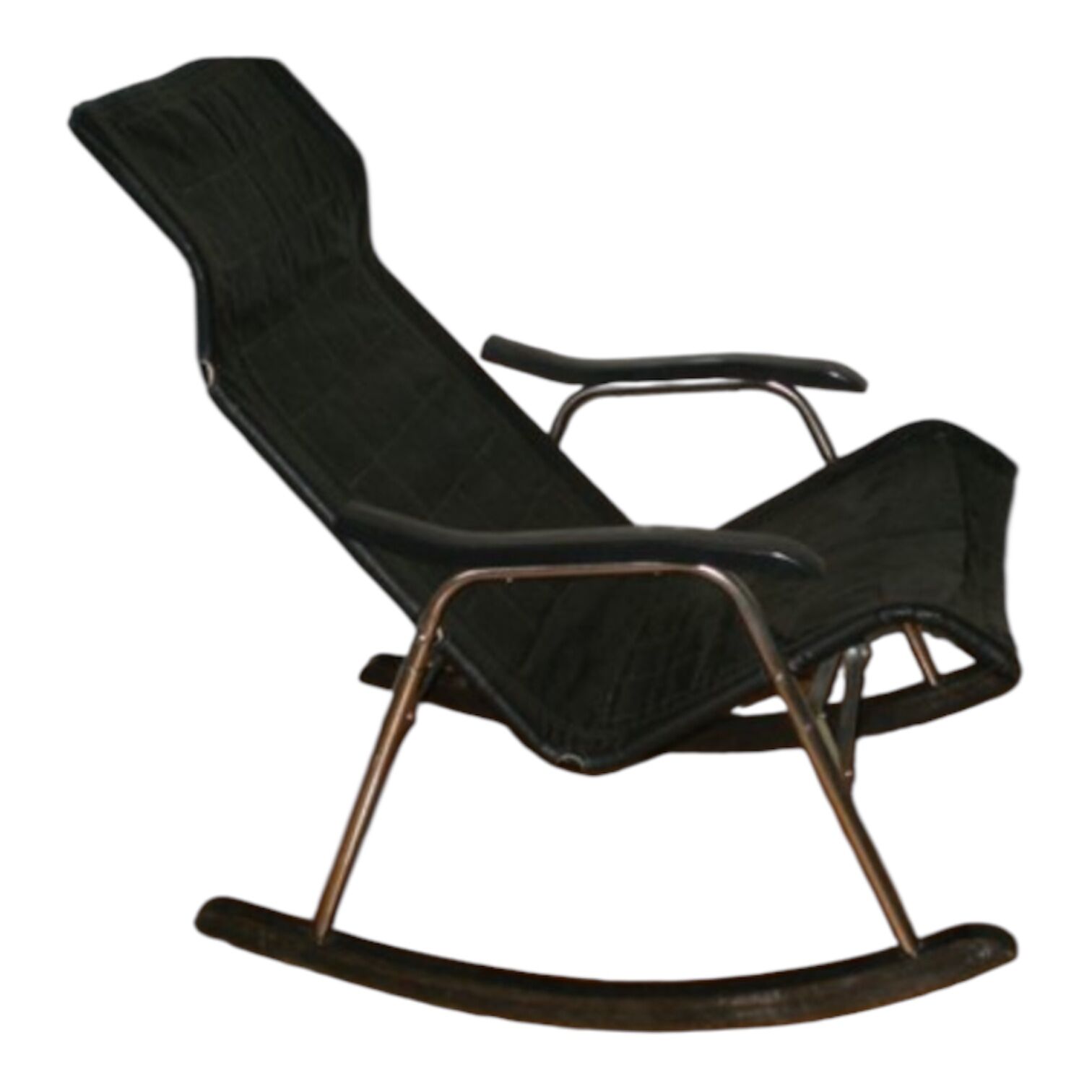 Rocking chair by Takeshi Nii - Leather and wood - 60s