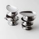 Lot of 6 vintage stainless steel bowls, 1970s, egg-shaped design.