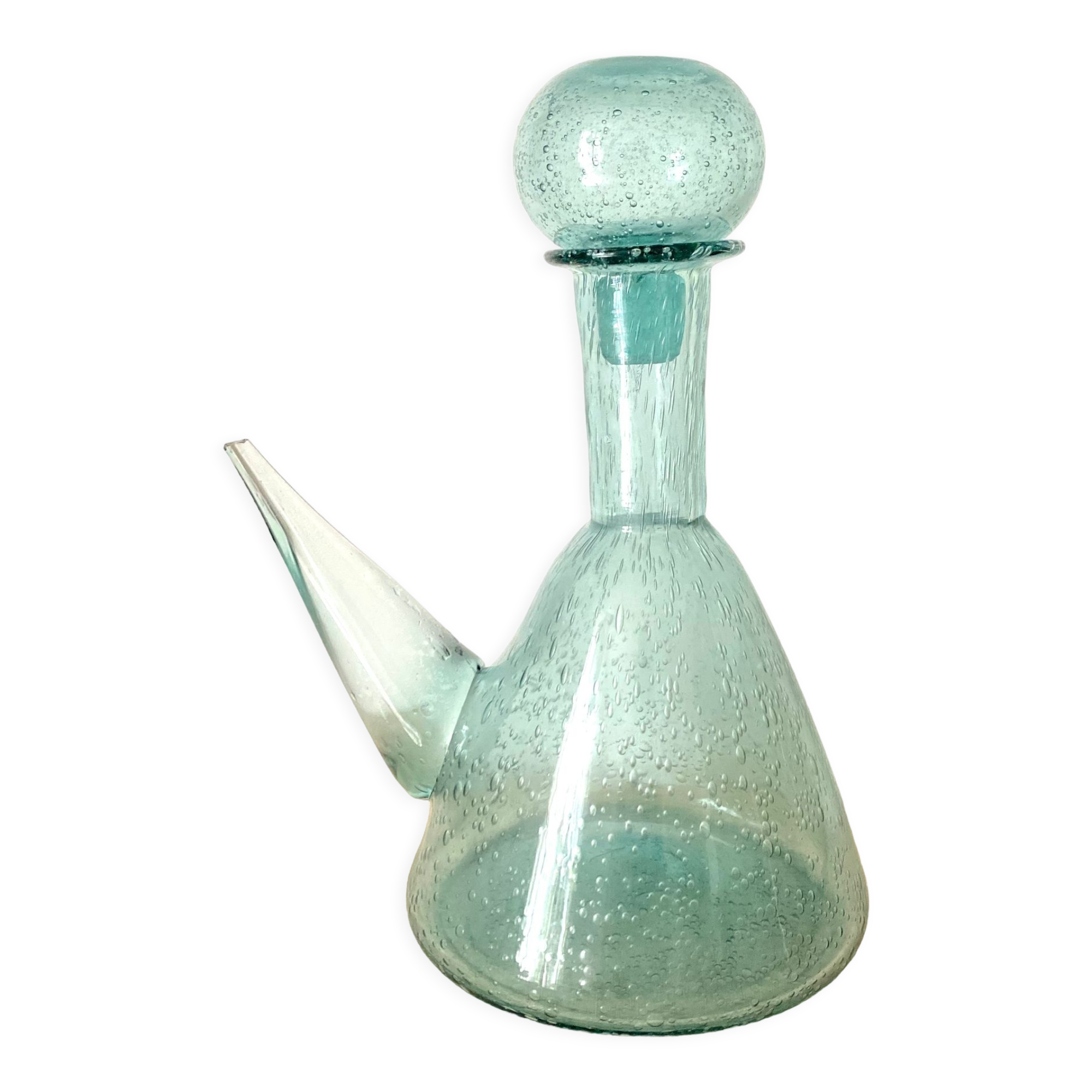 Antique wine decanter, bubbled glass porron