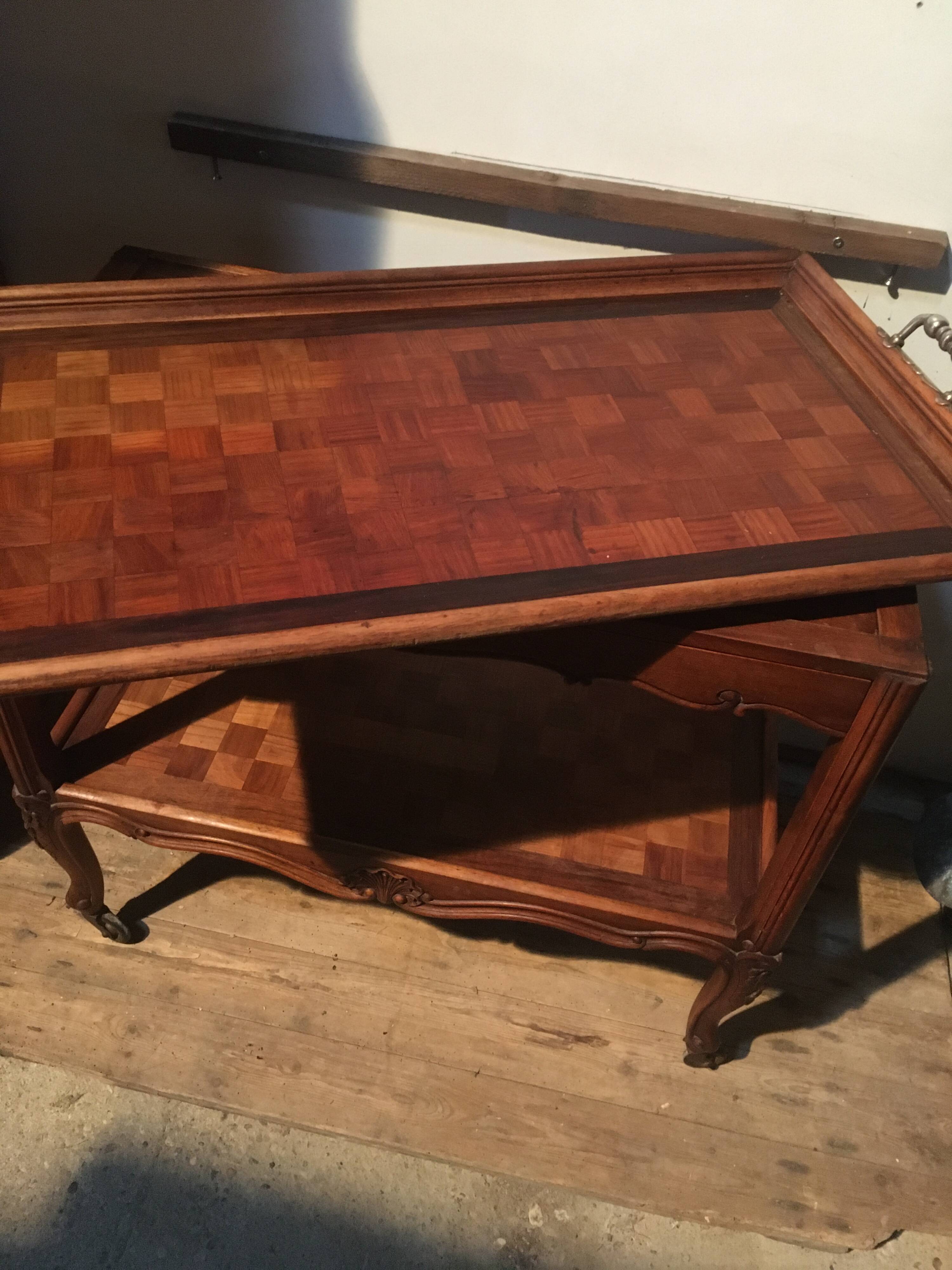 Louis XV style rolling dessert trolley