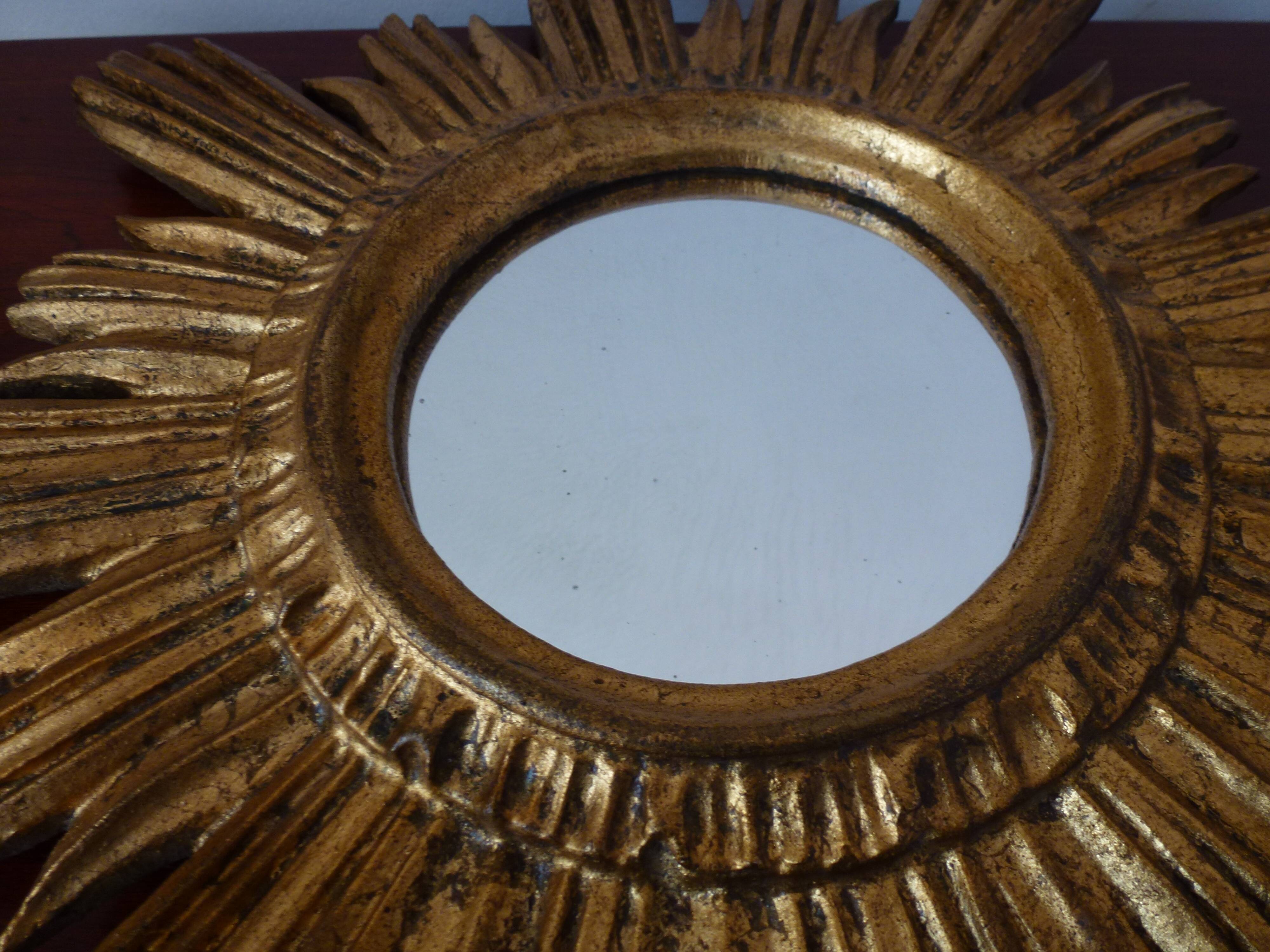 Mirror soleil golden wood 60/70