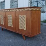 Rattan sideboard attributed to Audoux Minet