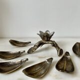 Ashtray flower 1970 silver bronze