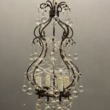 Vintage italian light pendant with murano glass drops