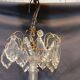 Crystal grapefruit chandelier, glass barrel
