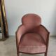 Armchair art deco pink velvet trim