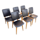 Lot de 6 chaises scandinaves Années 60