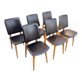 Set of 6 Scandinavian chairs from the 1960s.