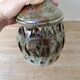Signed sandstone lantern candle holder