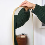 Vintage brass mirror, H78cm