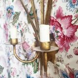 Reed wall lamp (in the style of Jansen)