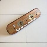 Wall-mounted coat rack with three hooks in cane and rattan L43