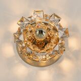 Pair of wall sconces in gilded crystal by Palwa, Germany, 1960s.