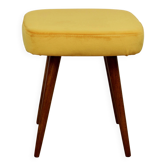 Yellow-gold square vintage stool PRL 1970s