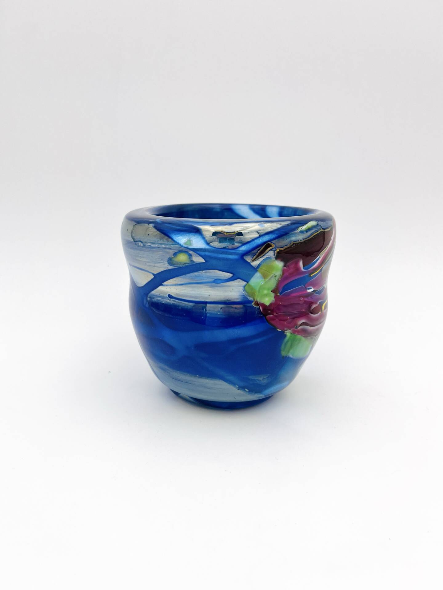 Vase Art Glass Signed Patrick Lepage 2002 - Blown Glass Fuming Oxides