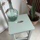 Antique almond green wooden stool