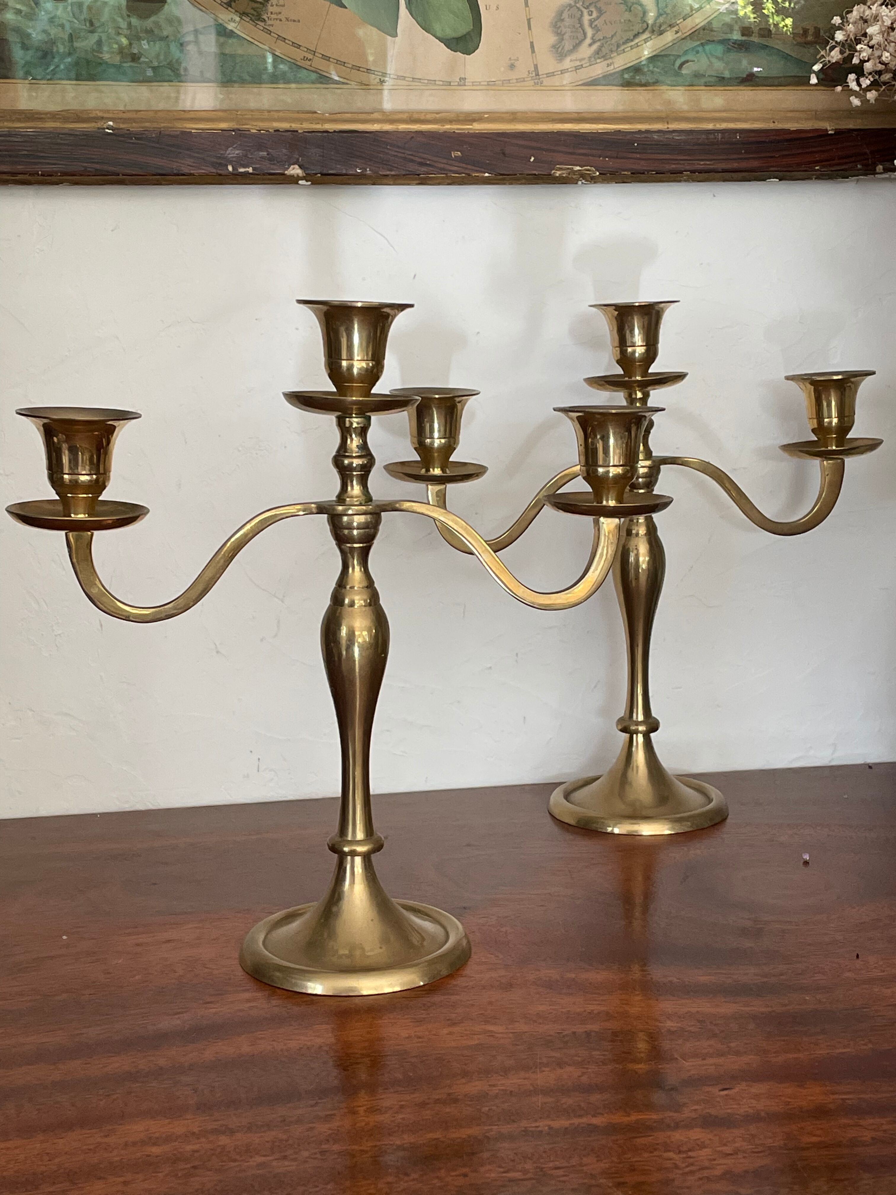 Pair of brass candlesticks