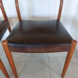 2 Fristho Franeker chairs, Scandinavian, teak and leather.