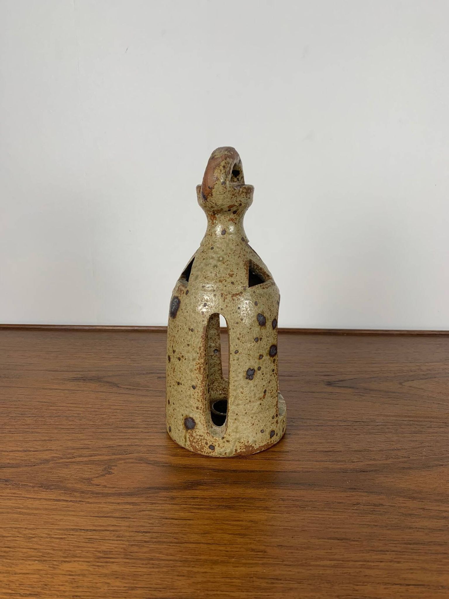 Lanterne vintage en grès pyrité dans le style de G. Baudat