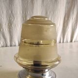 Smoked/sandblasted glass ceiling light - mid 20th century