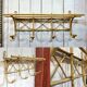 1960s rattan wall coat rack