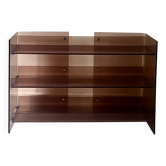 Roche Bobois smoked plexiglass console bookcase, 1970 design