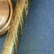 Set of two candlesticks in brass dore, pattern of ivy leaves chiseles on the columns, vintage