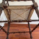 Chaise d’angle bois et rotin