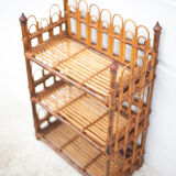 Vintage rattan wall shelf