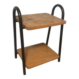 Wood and iron side table