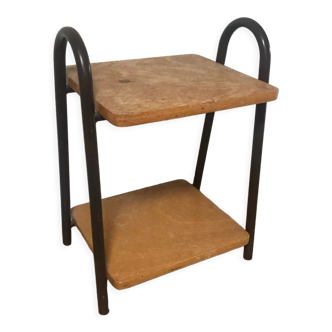 Wood and iron side table